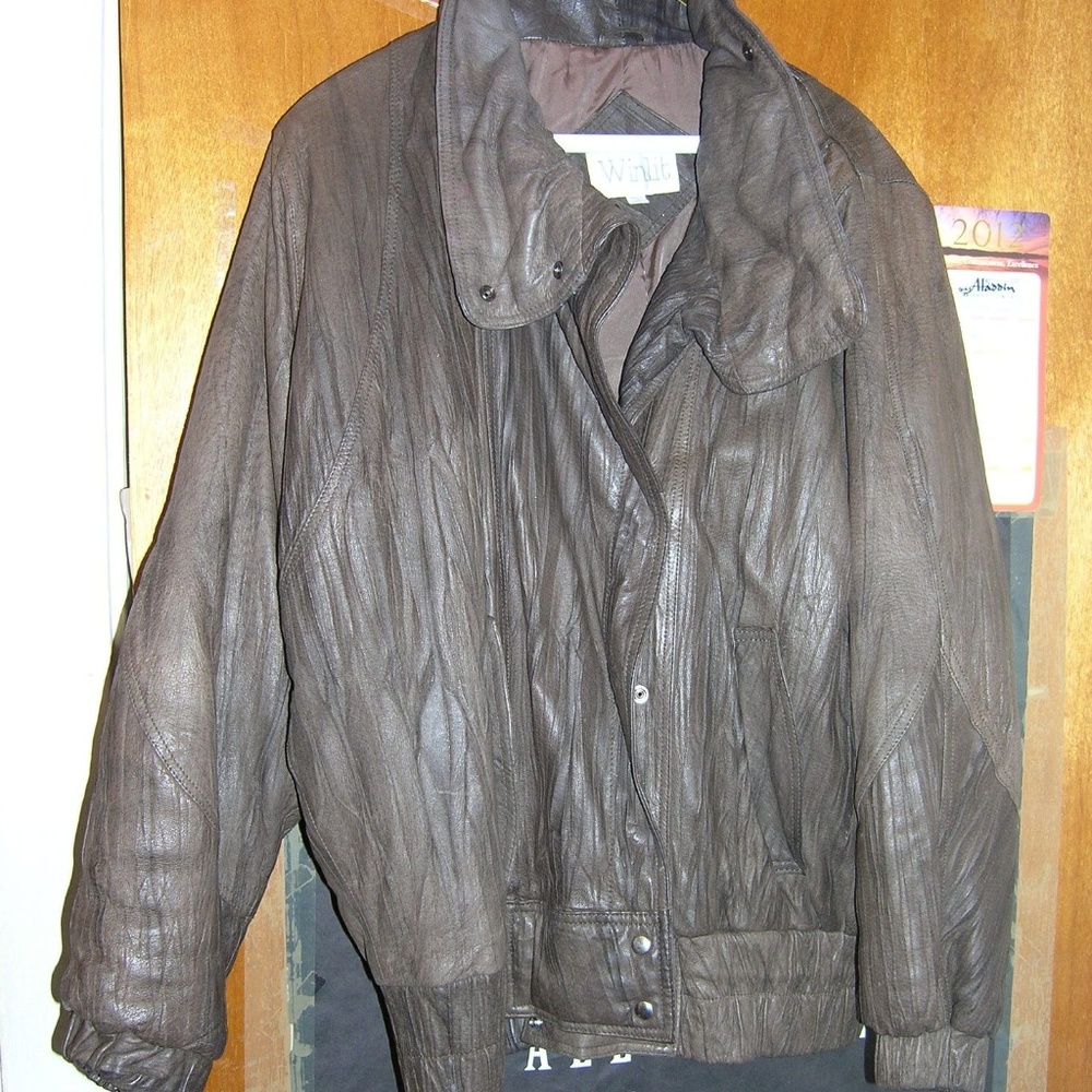 Winlit winter leather Jacket size LARGE Men